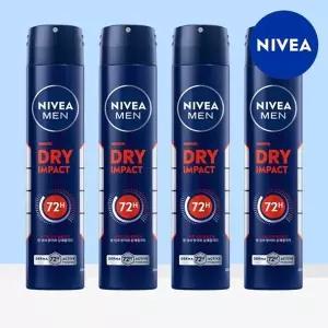 [니베아] 맨 데오드란트 스프레이 드라이 임팩트 200ml 4개
