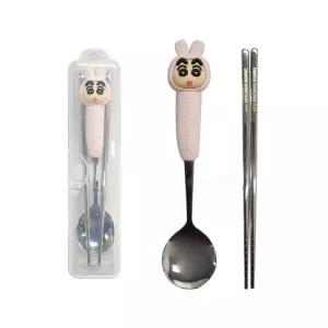 짱구는 못말려 토끼 입체 스푼 젓가락 케이스 세트