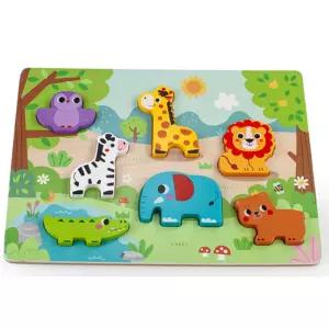 하이판다 야생동물 원목 퍼즐 블록 아기 유아 장난감