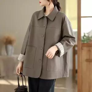 여친 코트 자켓 싱글 칼라 가죽 블레이저 원픽1