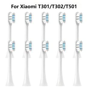 MIJIA T301/T302/T501용 교체 칫솔 헤드 진공 포장이 포함된 소닉 전동 듀폰 강모 노즐