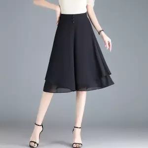 팬츠 치마 스커트 여름 캐주얼 여자치마 쉬폰 루즈핏 와이드 반 5부 원템2