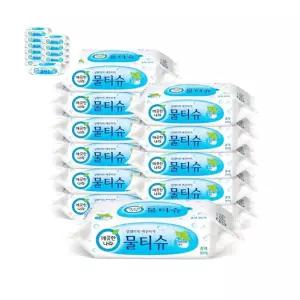 위생 깨끗한나라 페퍼민트 휴대용 물티슈 30매 10팩