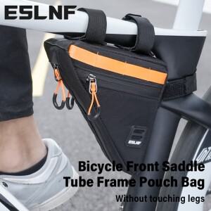 ESLNF 자전거 나일론 가방 도구 보관 방수 앞 안장 튜브 다리에 닿지 않는 삼각형