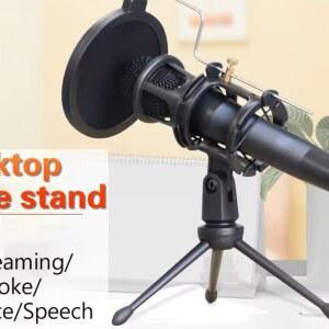 데스크탑 스트리밍 팟캐스팅 보컬 녹음 마이크용 쇼크 마운트 필터가 있는 삼각대 마이크 스탠드 홀더