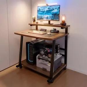 슬림 컴퓨터책상 공간활용 좁은방 책상 상승 원룸 철제 우드그레인 데스크탑 데스크 탁자 노트