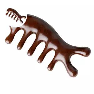 안마 박달나무 원목 괄사 스틱 물고기모양 피부 마사지