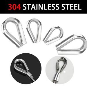 M2 M3 M4 M5-M6-M8-M10 304 스테인레스 스틸 치킨 하트 링 케이블 와이어 로프 클램프 보호 슬리브 골무 장