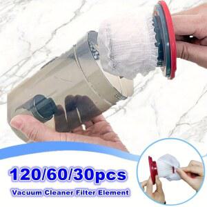 120/60/30pcs 일회용 진공 청소기 필터 요소 보호 커버-휴대용 용 세척 가능한 부직포
