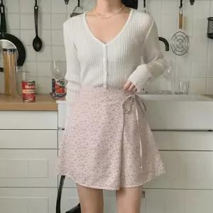 여자 브이넥 슬림 골지 기본 니트 가디건