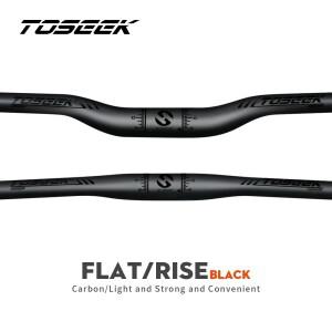 TOSEEK TM11 블랙 무광 카본 파이버 핸들바 MTB 자전거 산악 31.8mm 라이즈  플랫 바 580-760mm