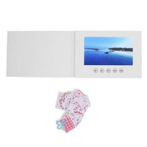 LCD 화면과 내장 스피커가 있는 라이산임 비디오 인사말 카드 - 720P HD 비디오 재생 500mAh 배터리 결혼식 생일 기념일 특별 이벤트에 맞게 맞춤 설정 가능(5인치)