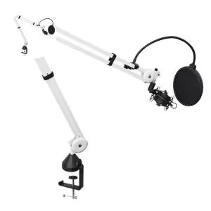 마이크스탠드 테이블 고정 거치대 휜색