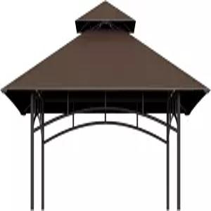 그릴 가제보 교체용 탑 5 8 야외 바비큐 커버 더블 레이어 캐노피 모델 L-GG001PST-F 브라운