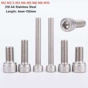 316 A4 해양 스테인레스 스틸 알렌 육각형 소켓 헤드 캡 볼트 M2 M2.5M3M 호환4M5M6M8M10 DIN912 원통형 나