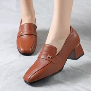 여친 빈티지 단화 작은 플랫 구두 가죽 봄가을 통굽 중굽 슈즈 4계절 admr3