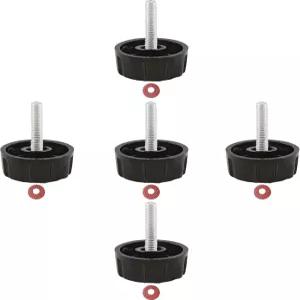 와지아콕 5pcs 범용 낚시 릴 손잡이 나사 캡 블랙 너트 회전 크랭크 파워 핸들 그립용 도구