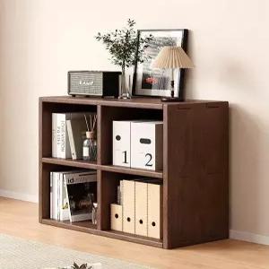 거실책장 원목 엔틱 벤치형 낮은책장 월넛 책꽂이 판매