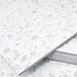 3T 점착식 데코타일 무광 테라조 화이트 그레이 WBTL20