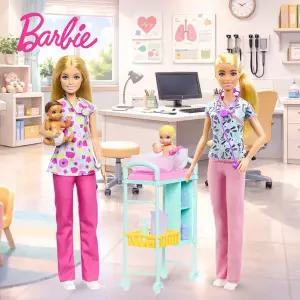 [BARBIE] 바비인형 소아과 의사 간호사 플레이 세트
