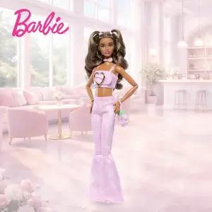 [BARBIE] 디럭스 스타일 핑크 데님 플레어 팬츠 레트로 시크 바비인형