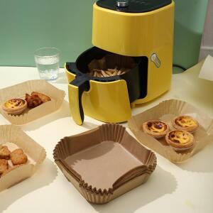 50pcs 일회용 에어 프라이어 종이 오일 흡수 안티 트레이 비 스틱 베이킹 패드 대형 인성 광장