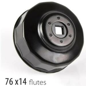 76mm 14플루터 자동차 오일 필터 제거 도구용 3/8인치 드라이브 소켓 캡 타입 렌치