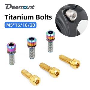 1/6pcs M5x16/18/20mm 티타늄 스템 고정 볼트(MTB BMX 도로 자전거용 와셔 포함) CNC 가공 스테인레스 나사