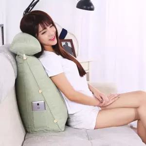 쿠션 삼각등받이쿠션 대형 소파등쿠션 그린