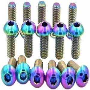 12PCS Ti 티타늄 볼트 Torx M5x10 자전거 디스크 브레이크 사이클 로터 나사 Gr5 컬러풀 T25