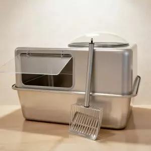 올스텐 초대형 고양이화장실 모래통 대용량 스테인리스 61 x 41x40cm+삽+모래제어매트