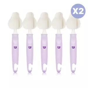 리에또 유아 아기 젖병솔 젖꼭지 세척 라벤더 5P X2개 BNS