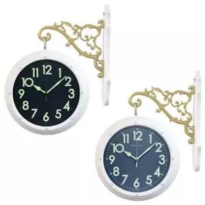 양면 벽시계 큐빅 디자인 수면방해 없는 저소음 LED 불빛 시계