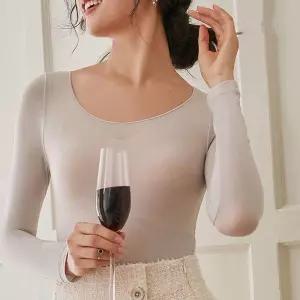 가벼운 여성내복상의 초경량 내의 기모내복 웜웨어 eMa6+3GcJ