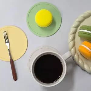 컵 받침 받침대 코스터 티 실리콘 원형 고급 귀여운