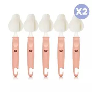 리에또 젖꼭지 젖병솔 출산 준비물 피치핑크 5P X2개 BNS