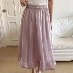 벌룬 망사 레이스 밴딩 롱 치마 스커트 빅사이즈 룬스커트 룬치마 사이즈밴 여성의류