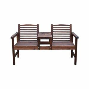 펜션 2인용 의자 등받이 정원용 방부목 옥외