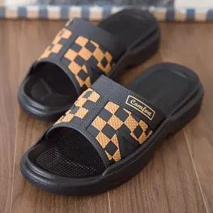 체스 남성 남자 사무실 슬리퍼 실내화 2가지 컬러 털실내화 겨울신발 통굽신발