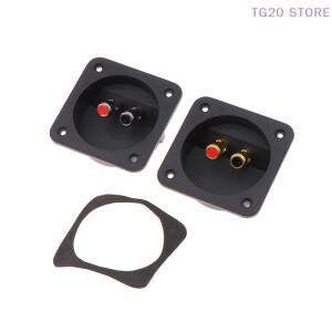 터미널 플러그 라운드 박스 2개의 바나나 잭 도금 서브우퍼 스테레오 스피커 후면 패널 배선