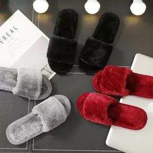 4색 겨울용 사무실용 밍크 털 방한 슬리퍼 여자슬리퍼 여름슬리퍼 여성슬리퍼 실내슬리퍼