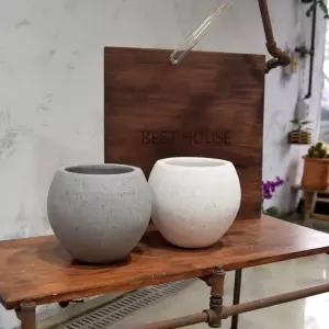 모던 시멘트 대리석무늬 볼원형 19x20cm 화분 정원용품 홈가드닝 가드 가정용 식물 꽃화분 키우기 인테리어