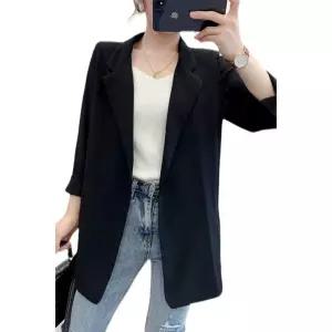 여성 여름 자켓 여자 블랙 반팔 정장 린넨자켓 중년 흰색