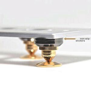 4세트 골든 스피커 스파이크 서브 우퍼 CD 오디오 앰프 턴테이블 절연 스탠드 피트 라우드 박스 손톱 콘