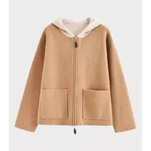 마킷5 울 여성용 캐주얼 가을 모피코트 캐시미어 혼방 폴라폴리스 숏 코트 럭셔리 톱 JEN3