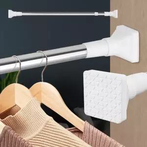 사각압축봉 200 샤워커튼 욕실 긴 화장실행거 압축 커텐 설치 옷걸이 미니 스텐파이프 강력 옷봉 옷장 무타