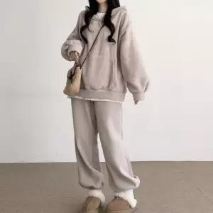 여성 오버사이즈 겨울 후드티 트레이닝 셋업팬츠 세트 여자운동복 셋업 데일리 긴팔 봄운동 신상 바지