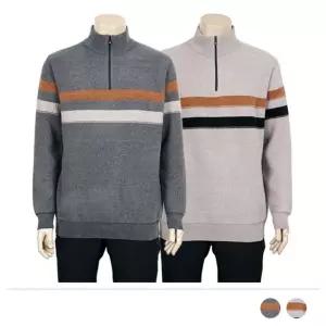 MTSS24083 데르 스트라이프 반폴라 집업 긴팔 니트니트티 터틀넥 니트 남자