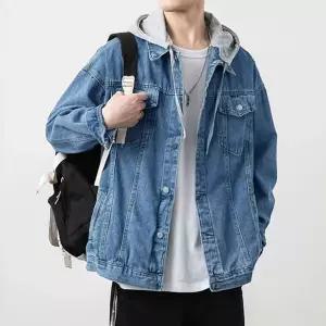 남성 포켓 후드 탈부착 데님 재킷 가을 청자켓 아우터패션 아우터 패션아