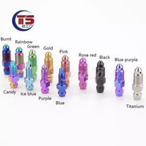 TS 10PCS 티타늄 합금 볼트 Pitch1.0mmM6 M7 M8 M10 유압 오일 디스크 브레이크 캘리퍼스 블리드 니플 볼트